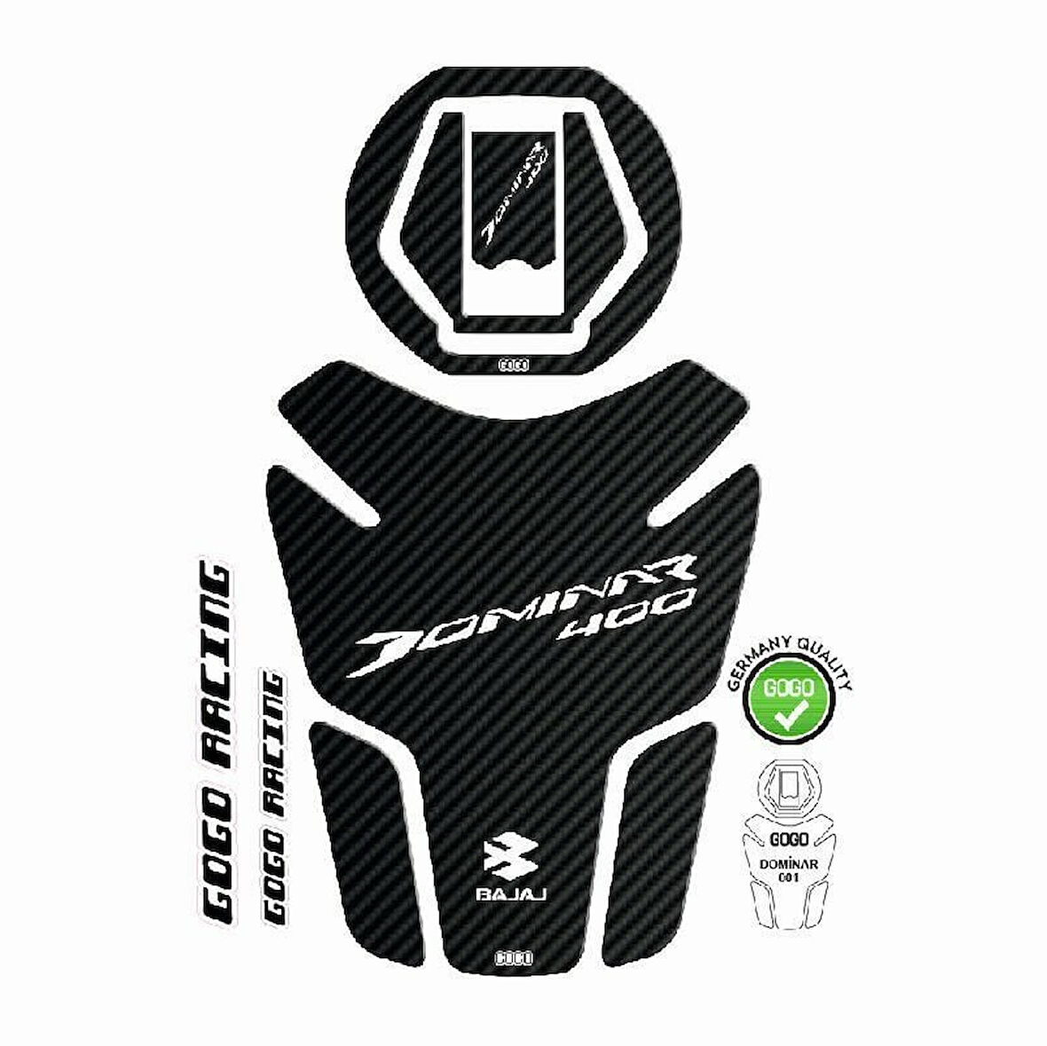 Gogo Tank Pad Karbon Bajaj Dominar 400 2017-2023