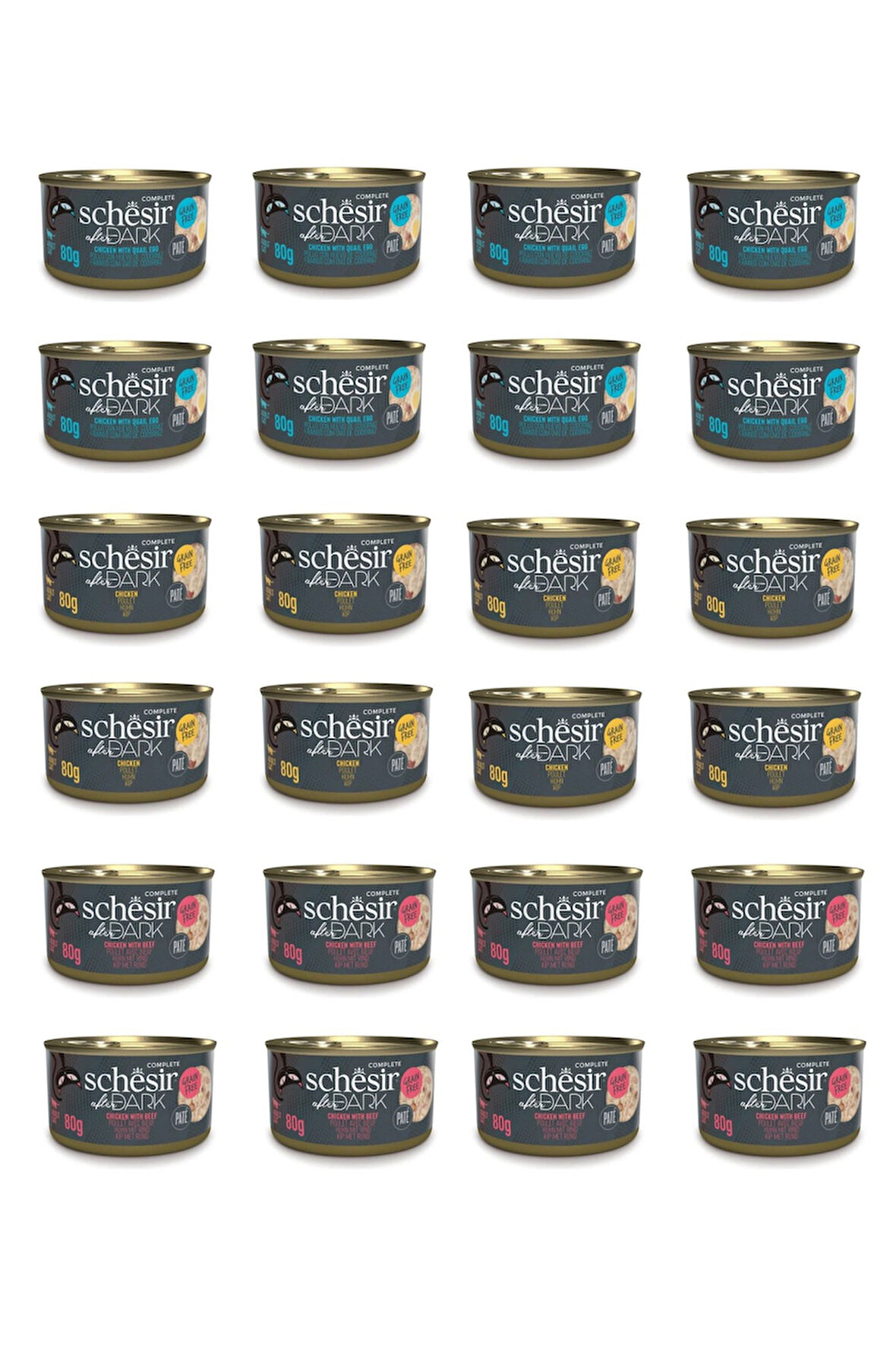 Schesir After Dark Pate 3 Çeşit Karma Kedi Konserve 80 Gr. X 24 Adet