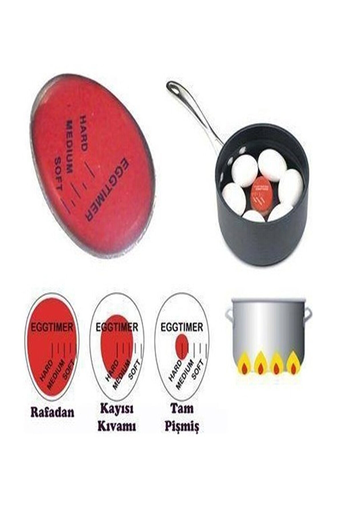 Renk Değiştiren Yumurta Zamanlayıcı Egg Timer  Yumurta Haşlama Derece Göstergesi