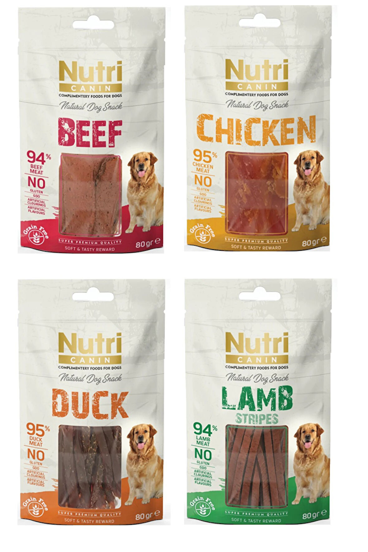 Nutri Canin 4 Çeşit Karma Fileto Köpek Ödülü 80 Gr. X 4 Adet