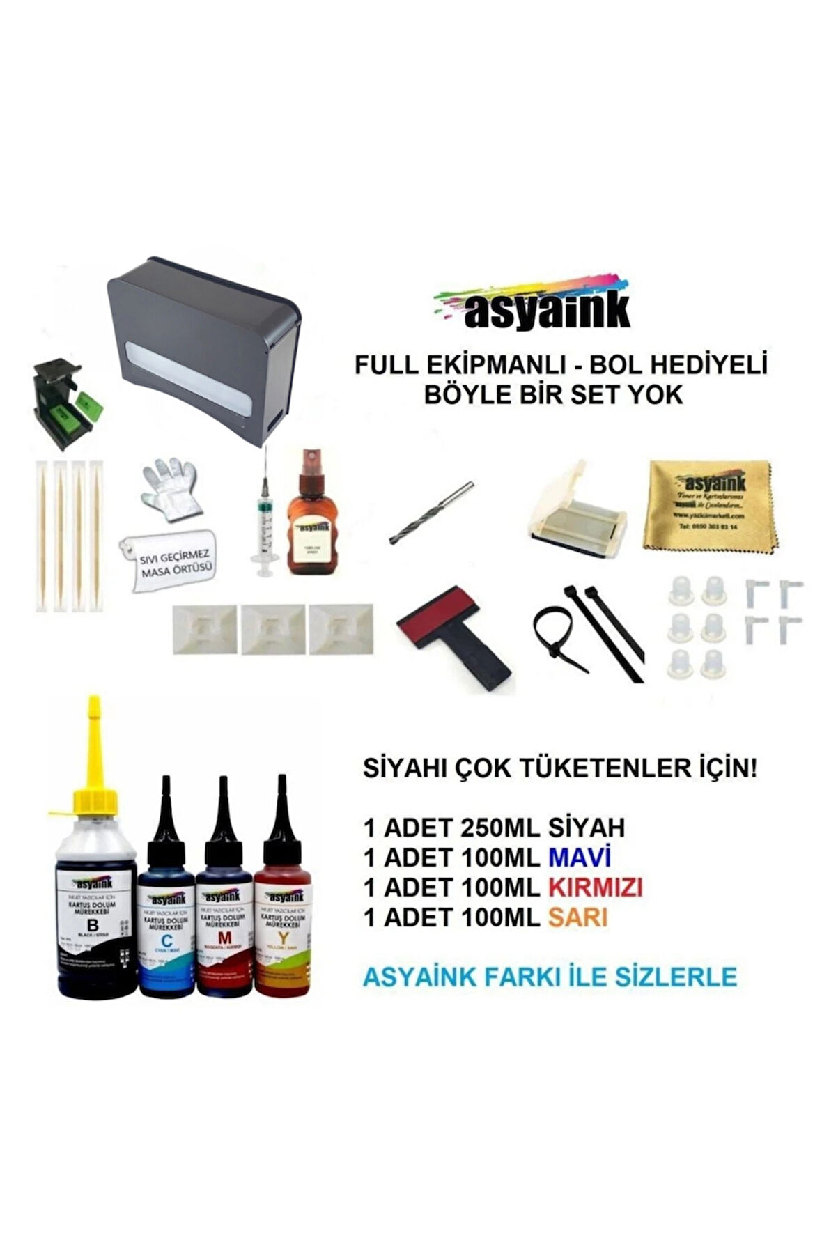 Canon E414/e484 Ile Uyumlu Kapalı Tip Piano Black Bitmeyen Kartuş Seti