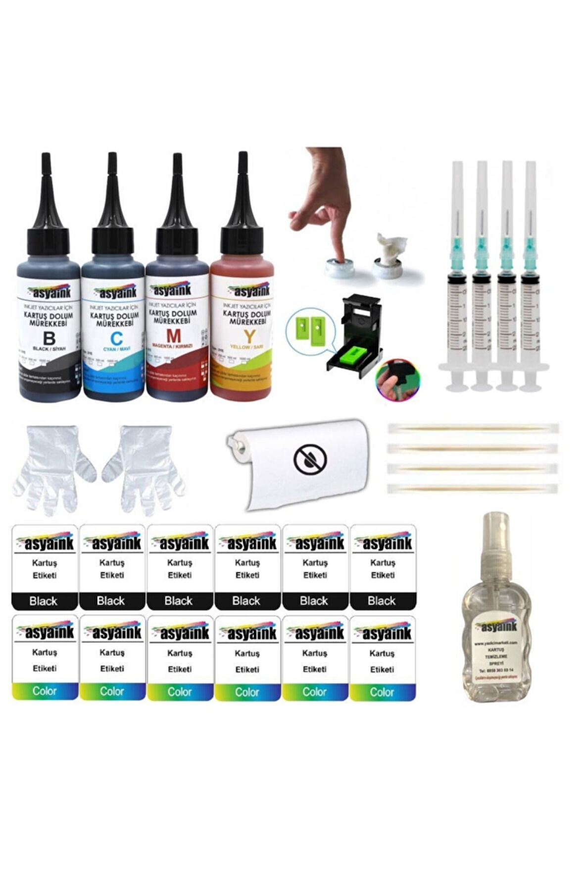 Bol Etiketli Hp 300, 300xl Uyumlu Kartuş Dolum Seti 4x100ml