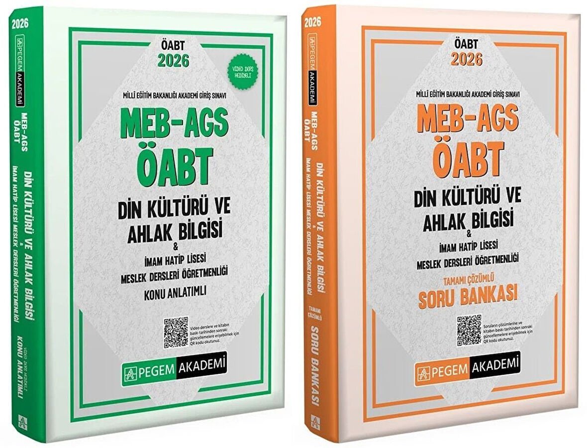 Pegem 2026 ÖABT MEB-AGS Din Kültürü Ahlak Bilgisi Öğretmenliği Konu Anlatımlı + Soru Bankası 2 li Set Pegem Akademi Yayınları