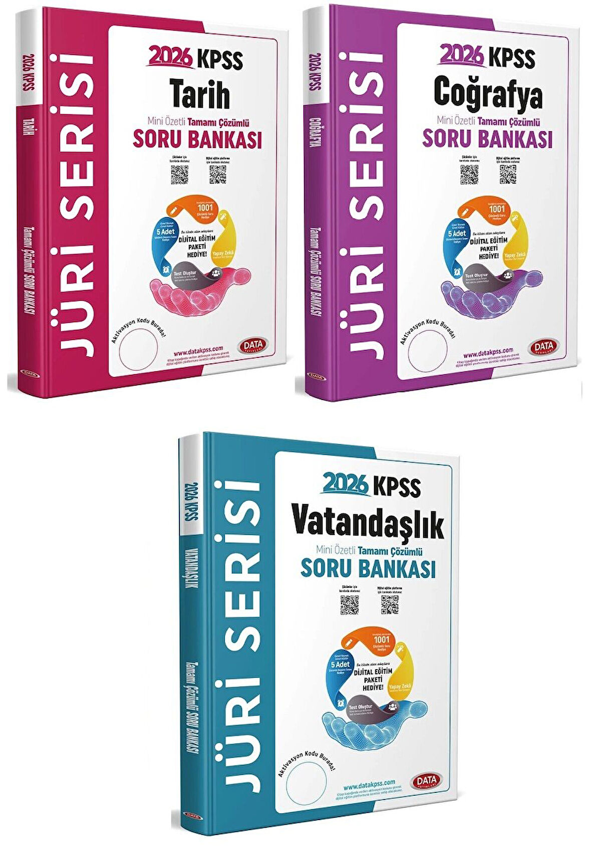 Data 2026 KPSS Tarih + Coğrafya + Vatandaşlık Jüri Soru Bankası 3 lü Set Data Yayınları