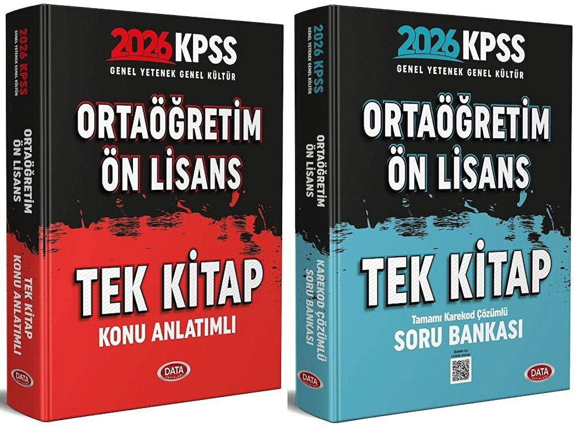 Data 2026 KPSS Lise Ortaöğretim Ön Lisans Konu Anlatımlı + Soru Bankası 2 li Set Data Yayınları