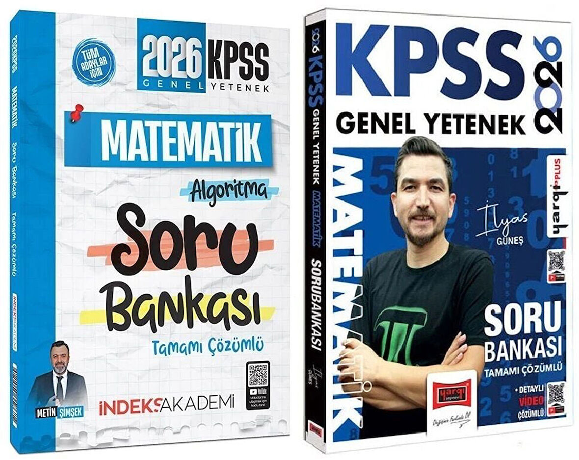 Yargı + İndeks 2026 KPSS Matematik Soru Bankası 2 li Set - İlyas Güneş Yargı + İndeks Akademi Yayınları