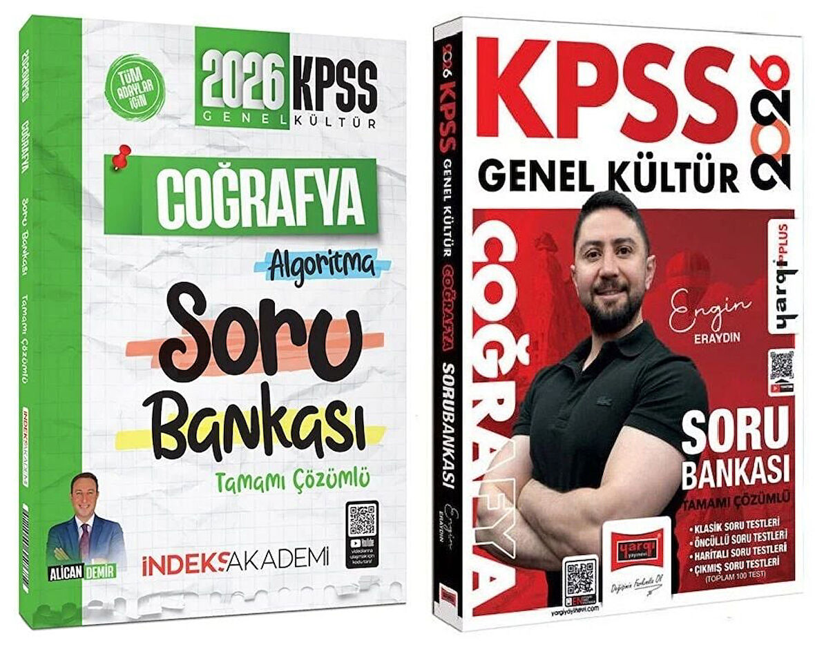 Yargı + İndeks 2026 KPSS Coğrafya Soru Bankası 2 li Set - Engin Eraydın Yargı + İndeks Akademi Yayınları