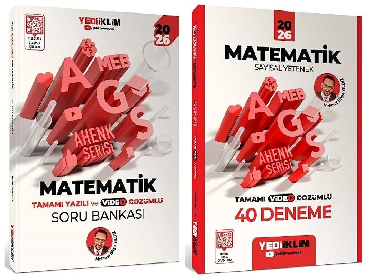 Yediiklim 2026 MEB-AGS Sayısal Yetenek-Matematik Soru Bankası + 40 Deneme 2 li Set Ahenk Serisi - Mehmet Bilge Yıldız Yediiklim Yayınları