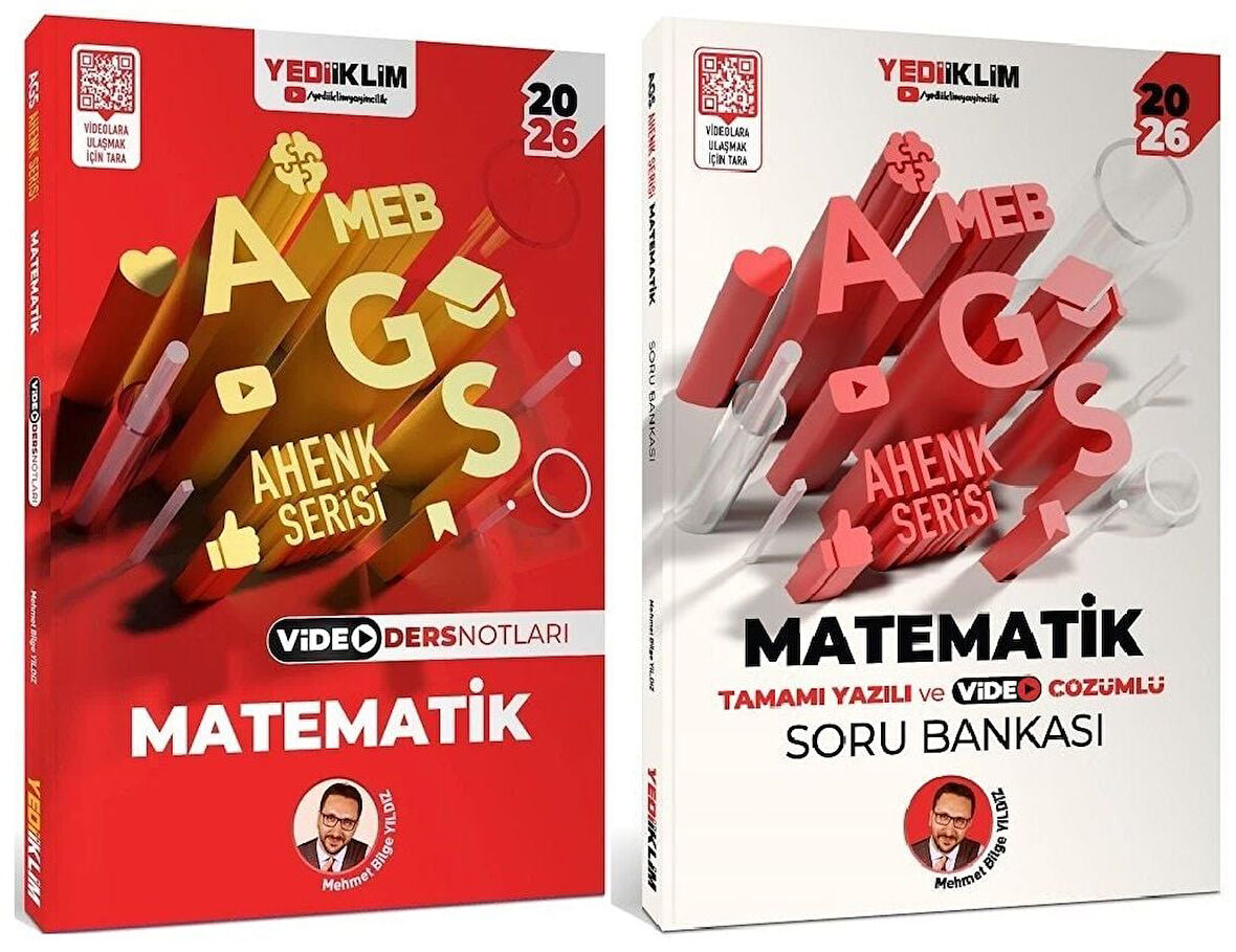Yediiklim 2026 MEB-AGS Sayısal Yetenek-Matematik Video Ders Notları + Soru Bankası 2 li Set Ahenk Serisi - Mehmet Bilge Yıldız Yediiklim Yayınları