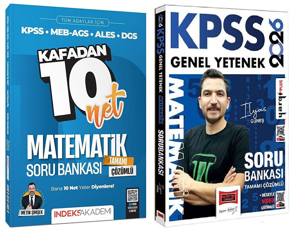 Yargı + İndeks 2026 KPSS Matematik Kafadan 10 Net Soru Bankası 2 li Set - İlyas Güneş Yargı + İndeks Akademi Yayınları