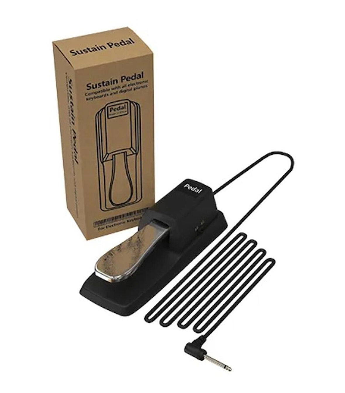 BOR SP-1 Sustain Pedal - Klavye Org - Dayanıklı Metal Sustain Pedalı / Sustain Girişi Olan Ürünlerle Uyumlu