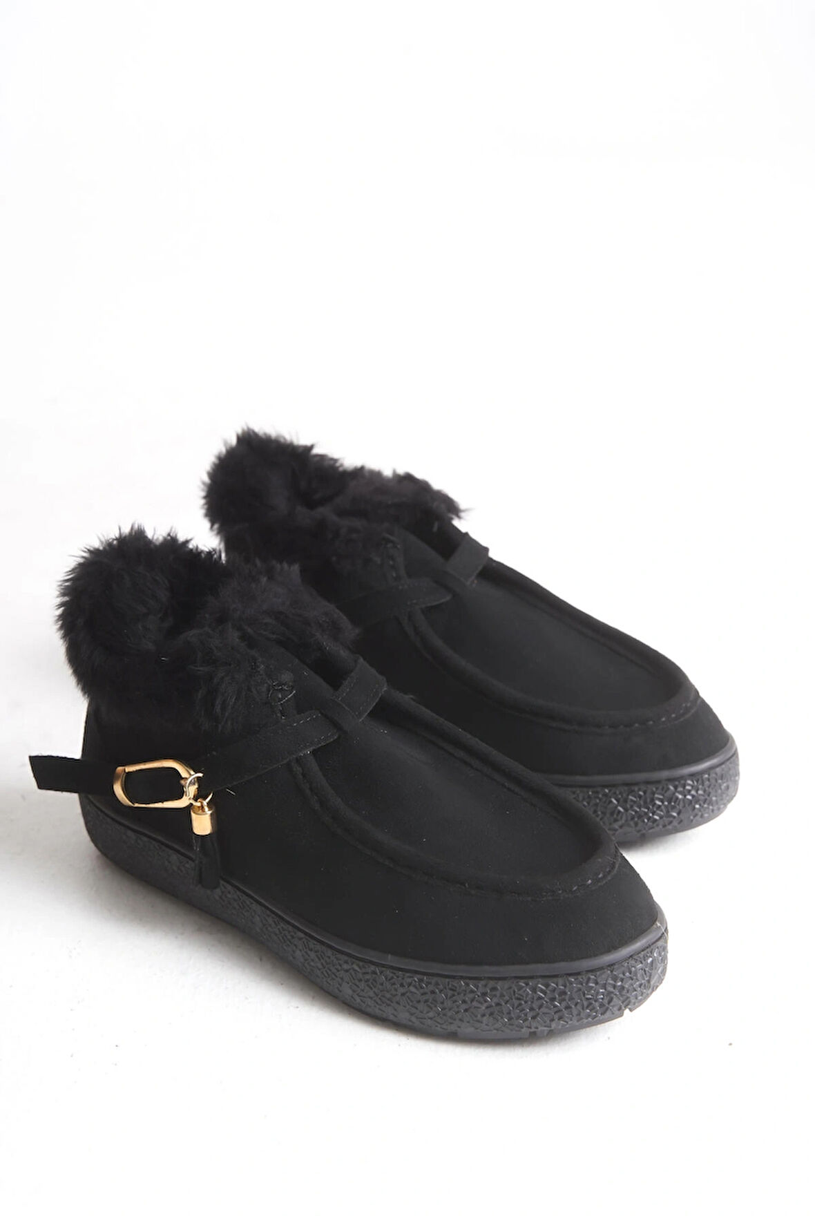 Lily Kadın İçi Kürklü Toka Detaylı Rahat Taban Şık Kısa Bilek Bot