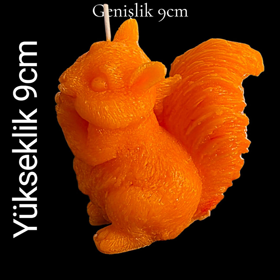 dekoratif mutlu sincap modeli mum