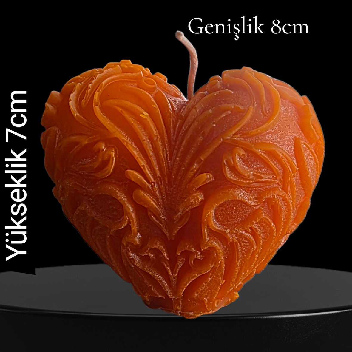 dekortif kalp kokulu mum figürü