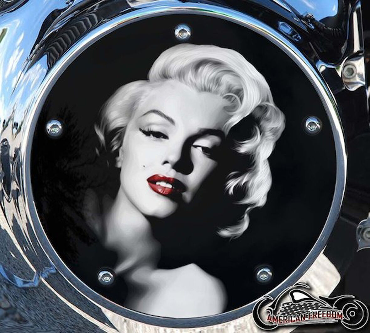 Harley Davidson Touring - Red Lips Marilyn Derby Cover 