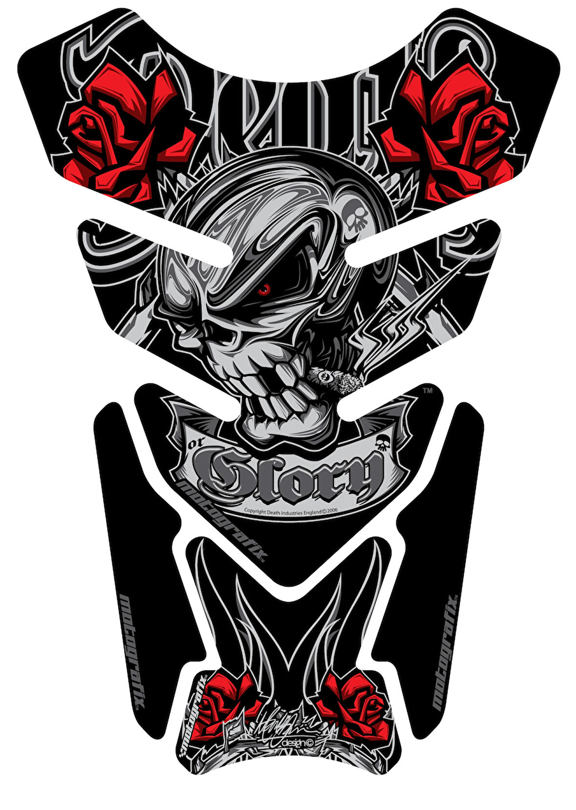 Motografix Death or Glory Tankpad Black / Silver