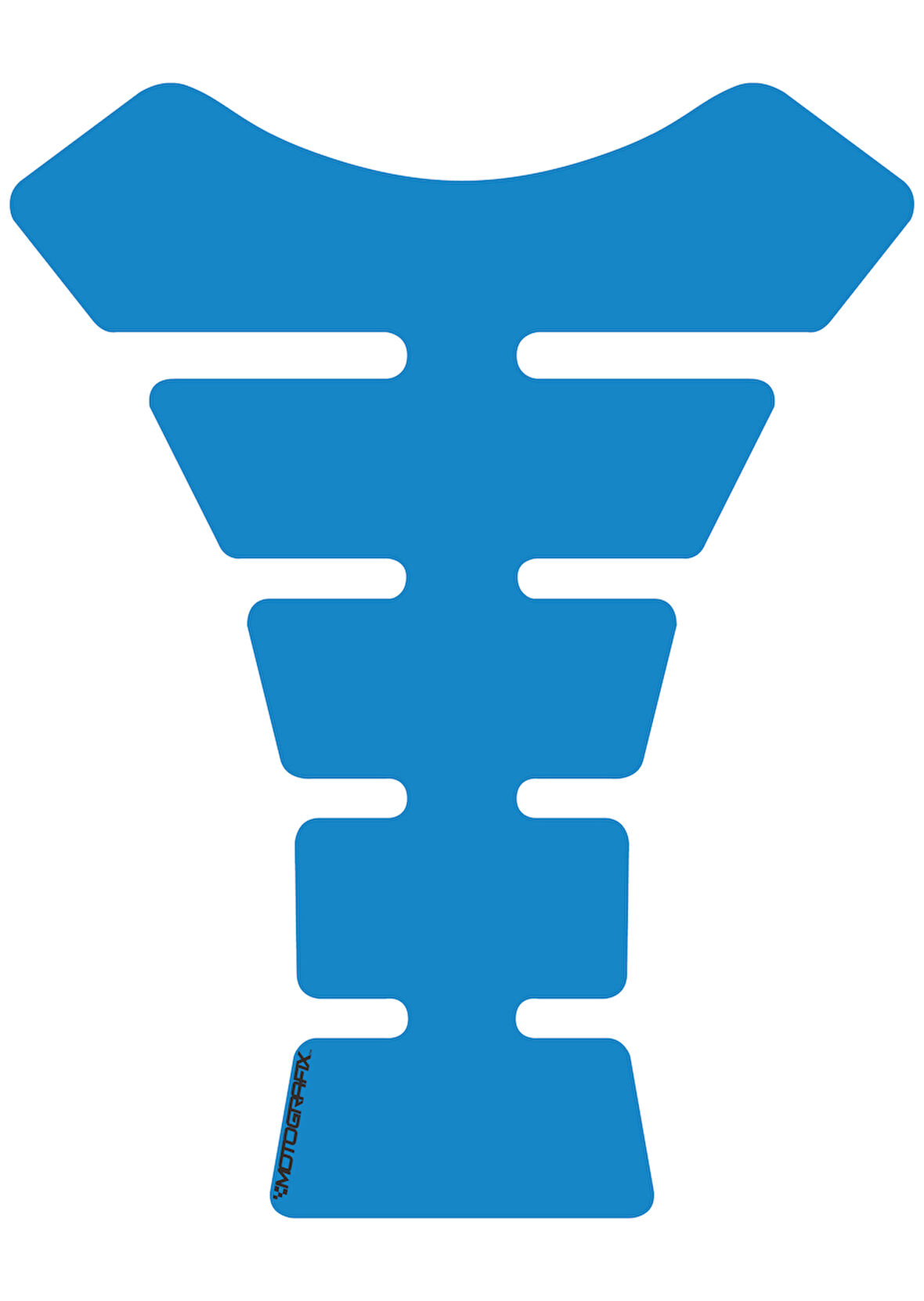 Motografix Plain Spine Blue Metallic Tankpad