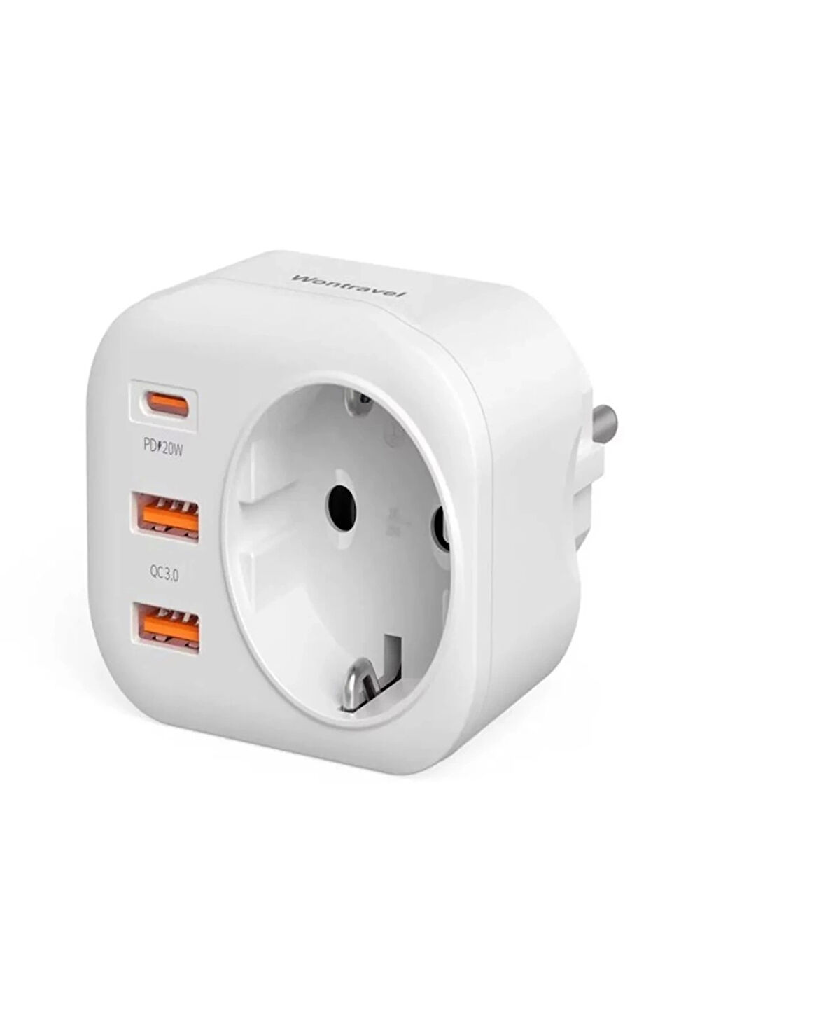 AC-115 2500W 3.4A 2USB 1Type-C 1Soket Akım Korumalı Şarj Adaptörü Priz Çoğaltıcı