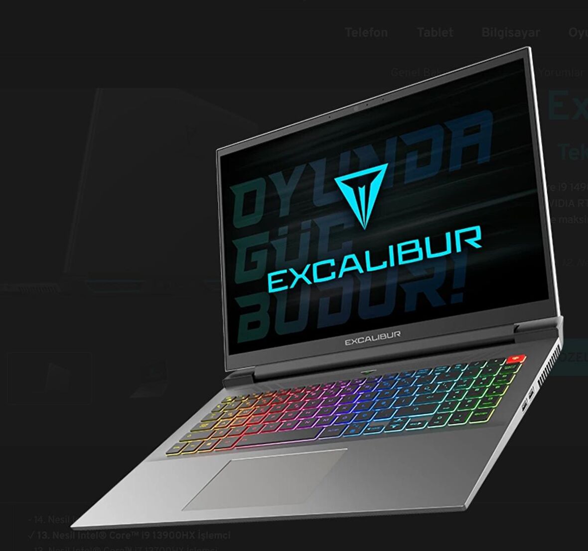 Casper Excalibur G911.1390-DX90A-C 	 Intel Core i9-13900HX RTX 4090 Notebook