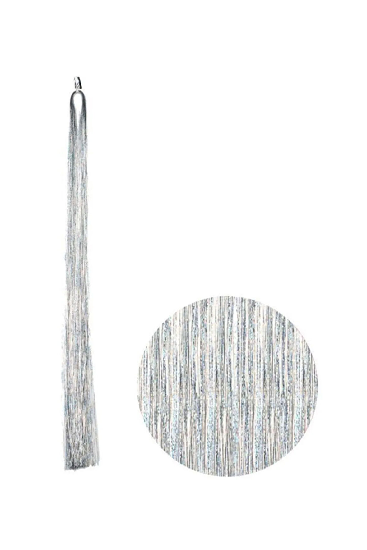 Saç Simi - Hair Tinsel Gümrüş Gri Saça Düğüm Atılarak Takılan Parıltılı Aksesuar