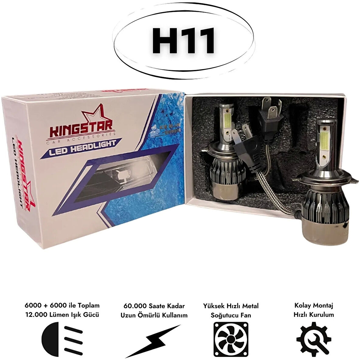 KINGSTAR LED XENON ICEBLUE H11