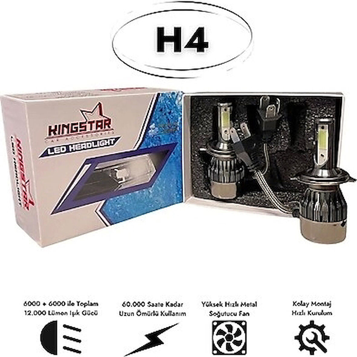 KINGSTAR LED XENON ICEBLUE H4