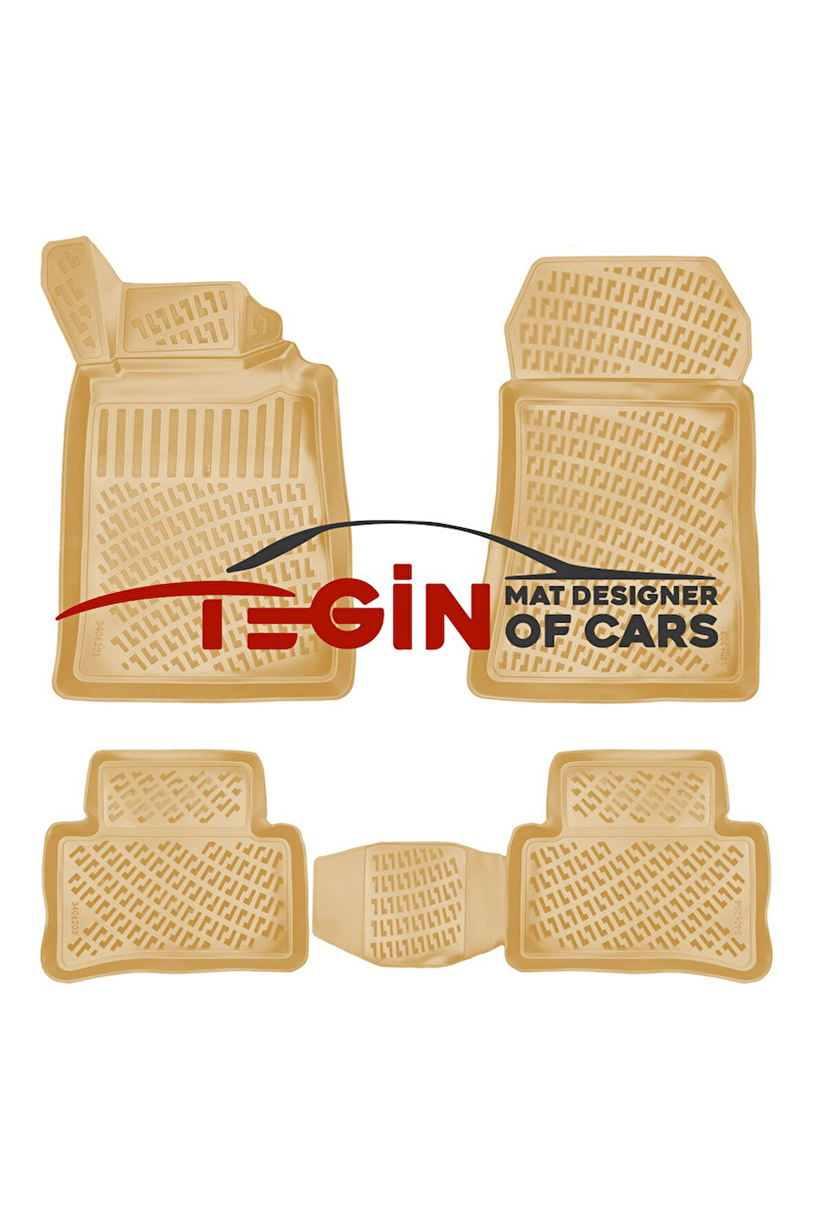 Mercedes C Serisi W205 2014-2021 3D Havuzlu Paspas Bej