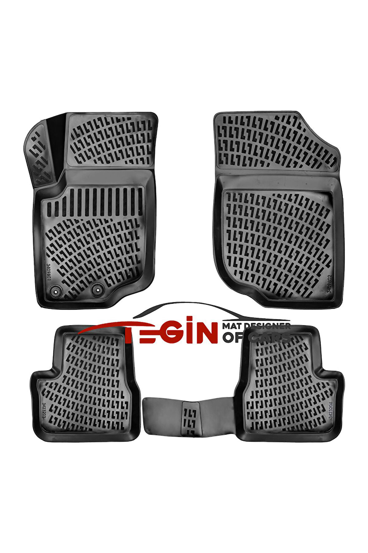 Peugeot 207 3D Havuzlu Paspas 2012 Siyah