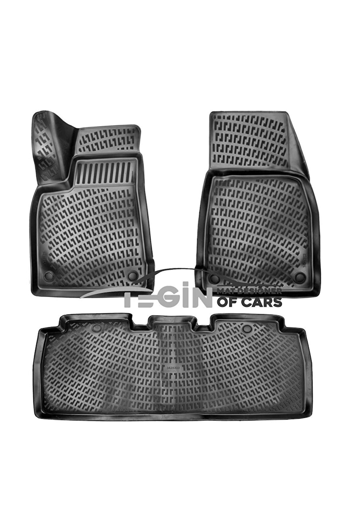 Tesla Model X 5 Koltuk 3D Havuzlu Paspas 2021 Siyah