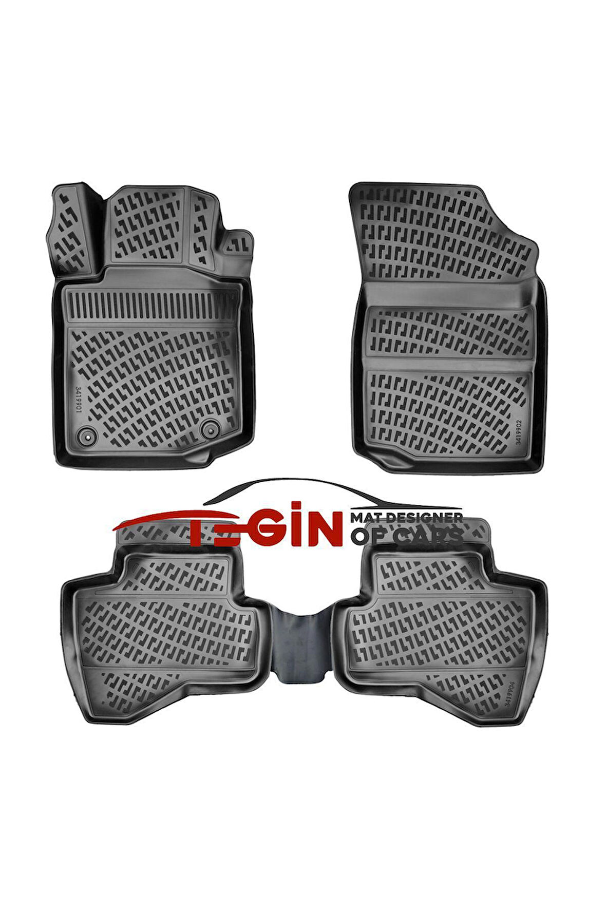 Toyota Aygo 3D Havuzlu Paspas 2005-2014 Siyah