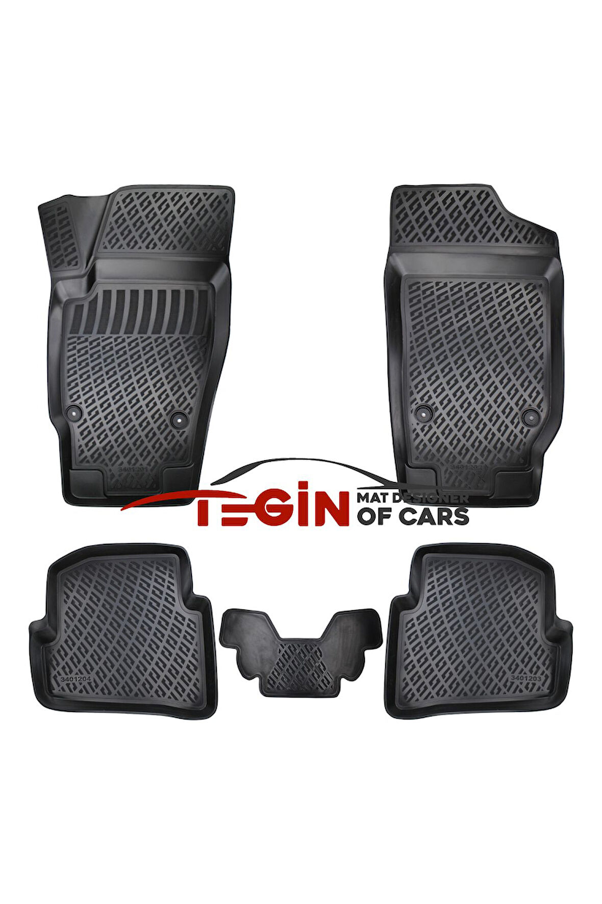 Volkswagen Polo 6R 3D Havuzlu Paspas 2016 Siyah