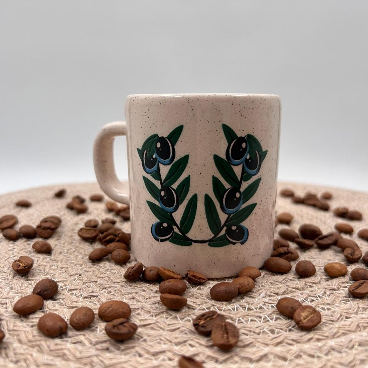 Seramik Kupa Mug Zeytin Dalı Baskılı 28