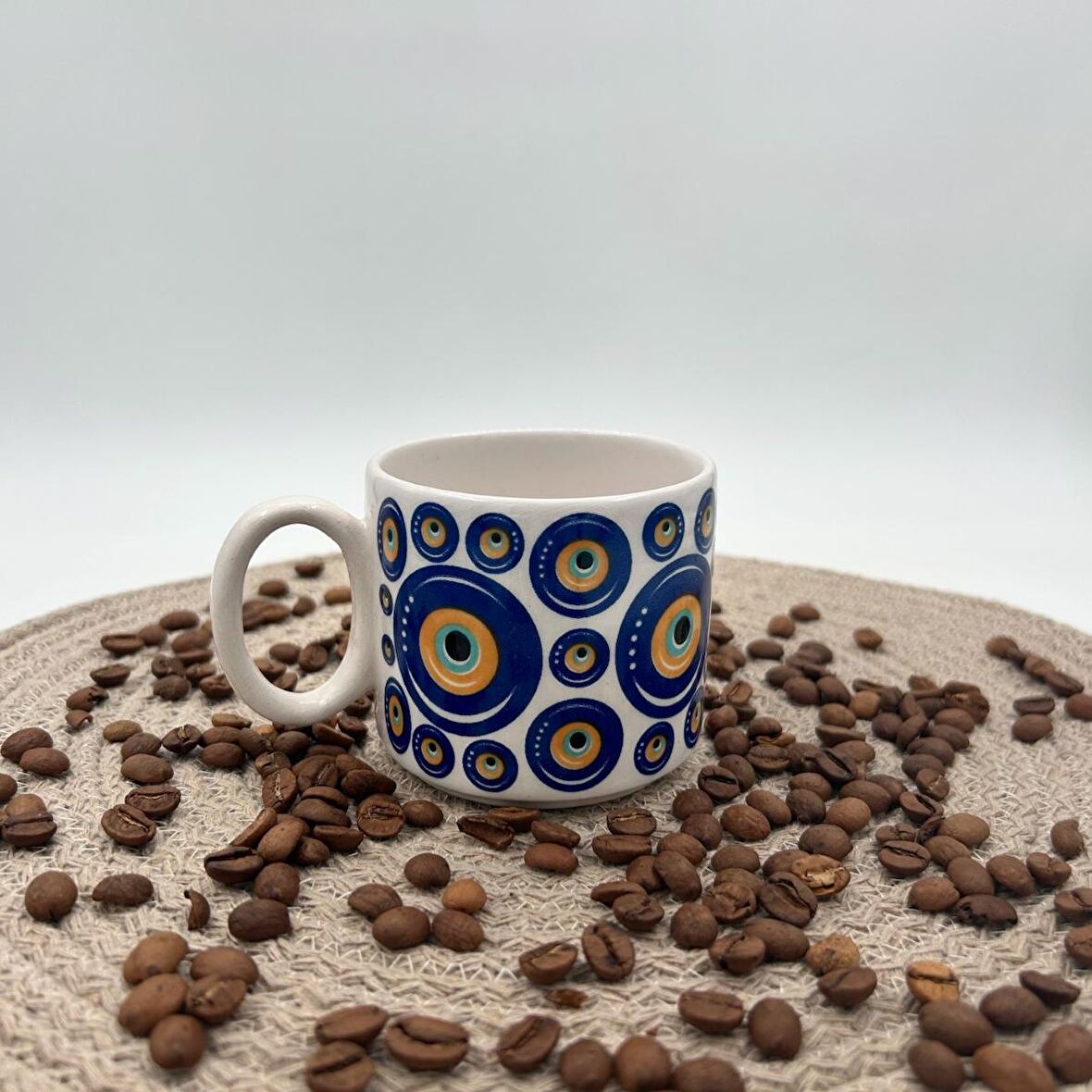 Seramik Kupa Bardak Mug Nazar Boncuğu Baskılı 09