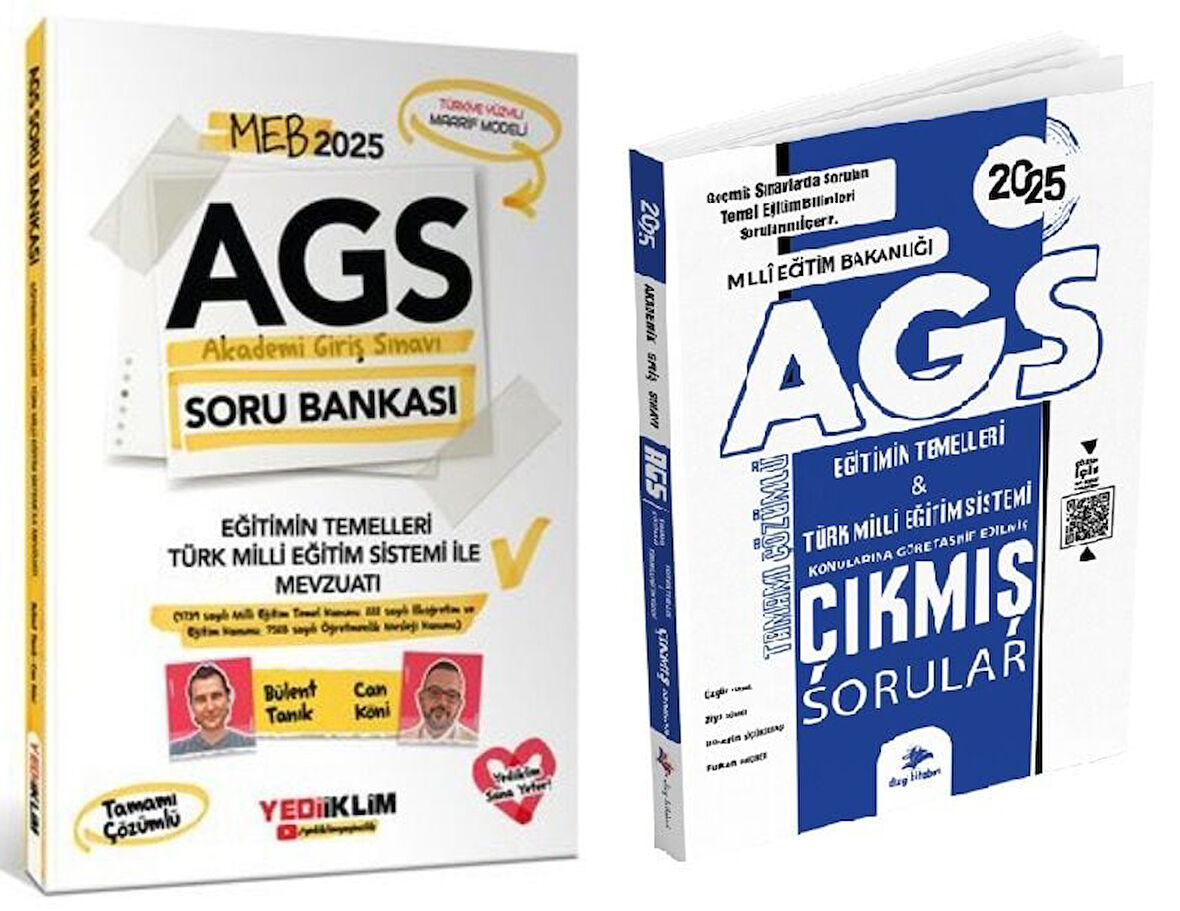 Yediiklim + Dizgi 2025 MEB-AGS Eğitimin Temelleri Mevzuatı + Soru Bankası + Çıkmış Sorular 2 li Set