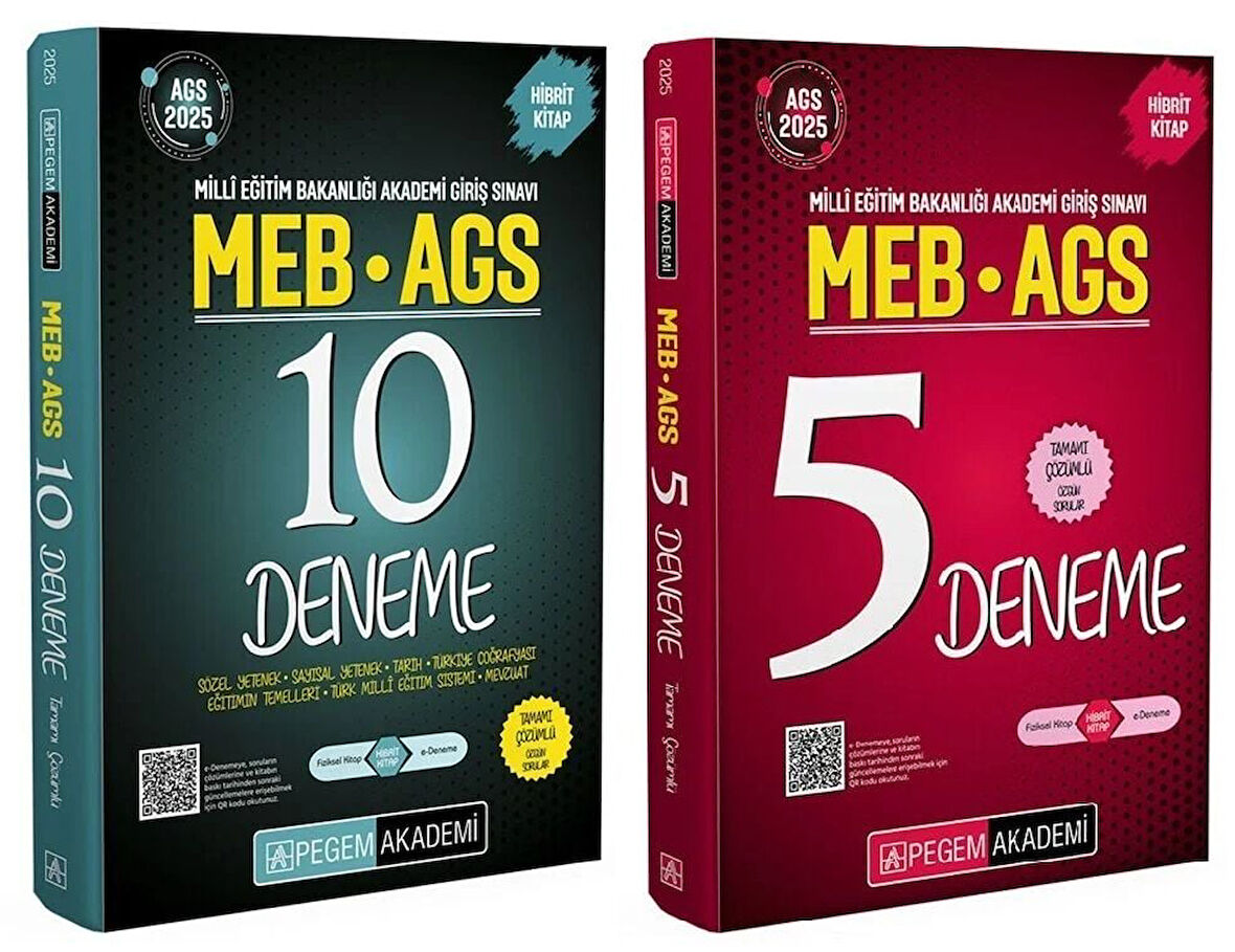 Pegem 2025 MEB-AGS 10+5 Deneme 2 li Set Pegem Yayınları