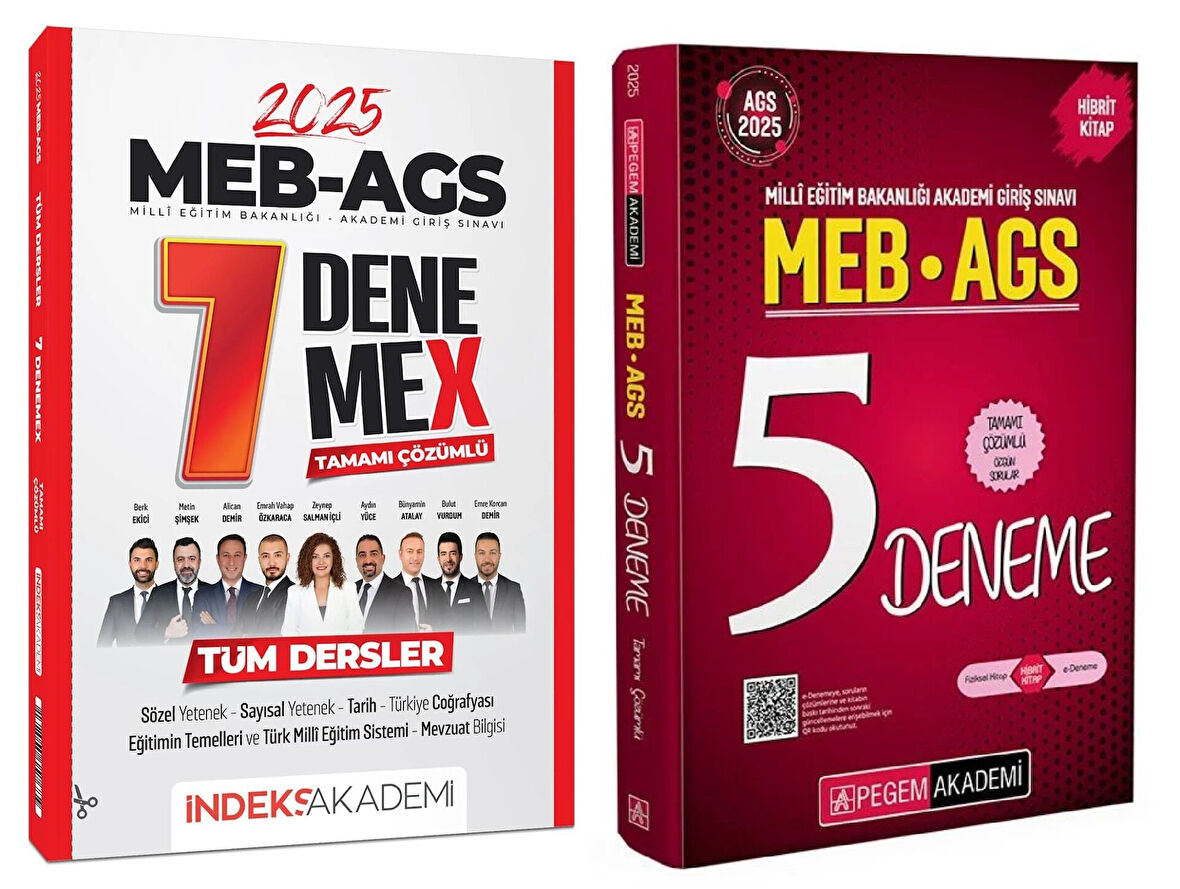 Pegem + İndeks 2025 MEB-AGS 5+7 Deneme 2 li Set Pegem + İndeks Akademi Yayınları