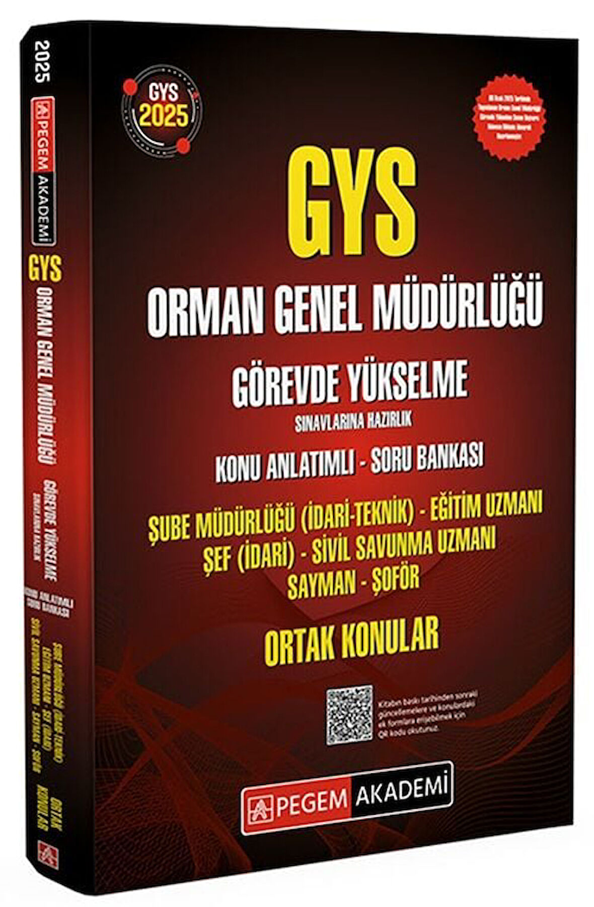 Pegem 2025 GYS Orman Genel Müdürlüğü Ortak Konular Konu Anlatımlı Soru Bankası Görevde Yükselme Pegem Yayınları