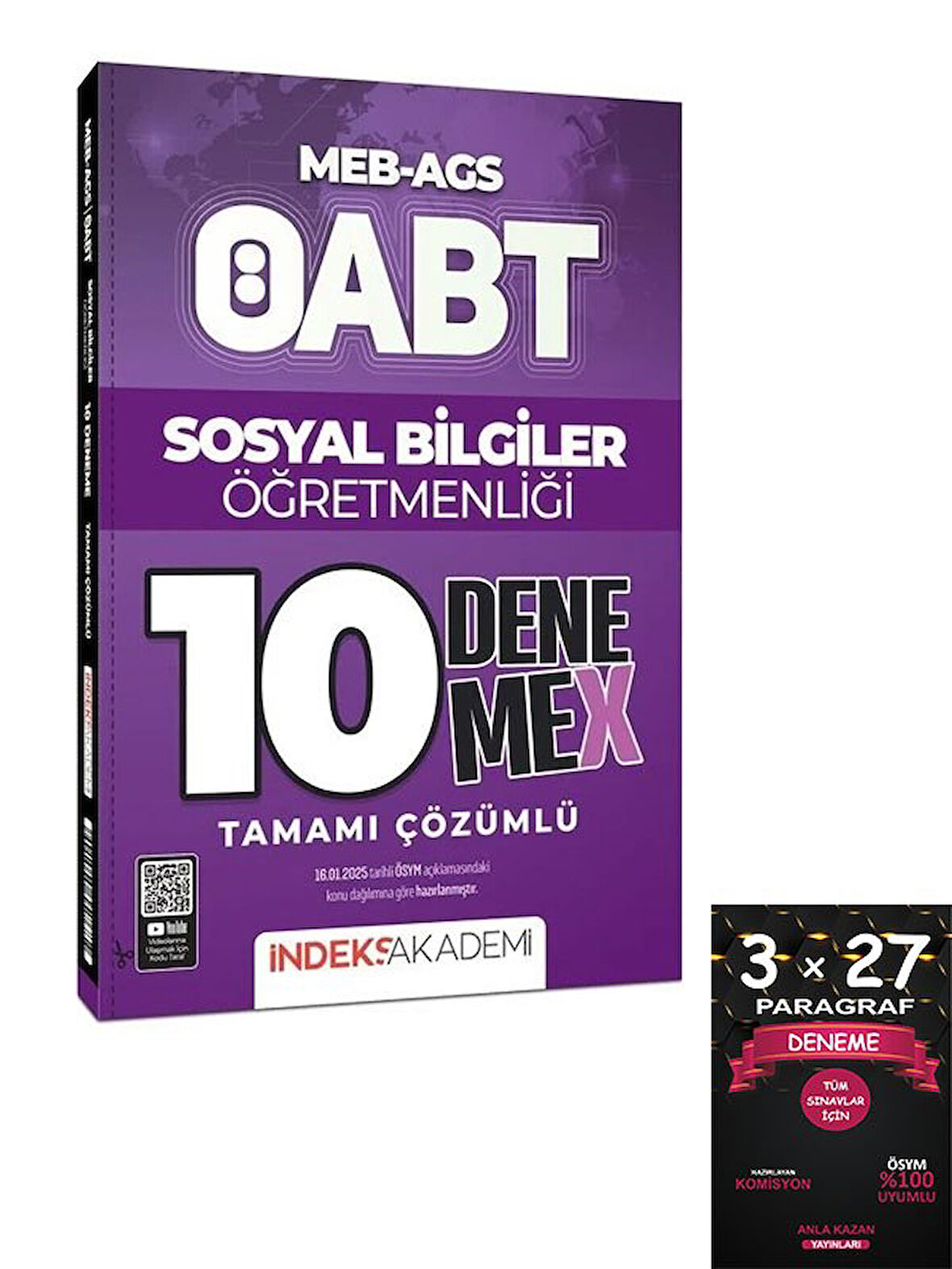 İndeks Akademi 2025 ÖABT MEB-AGS Sosyal Bilgiler Öğretmenliği 10 DenemeX Çözümlü