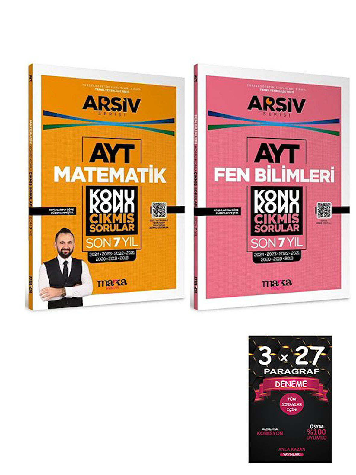 Marka YKS AYT Matematik + Fen Bilimleri Çıkmış Sorular Konu Konu Son 7 Yıl Tıpkı Basım Arşiv Serisi Çözümlü 2 li