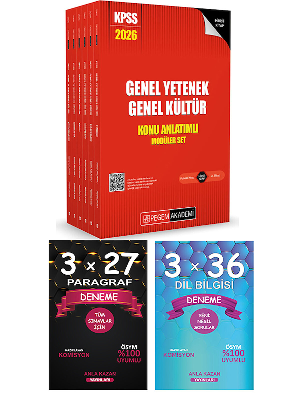 Pegem + Anla Kazan 2026 KPSS Genel Yetenek Genel Kültür Lisans Konu Anlatımlı Modüler Set 6 Kitap