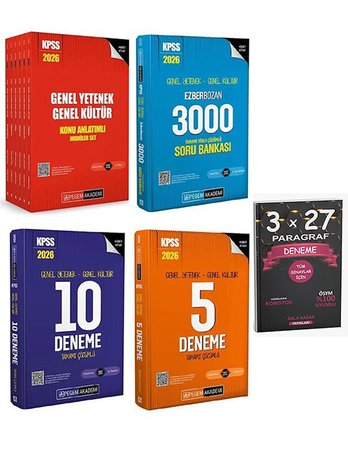 Pegem 2026 KPSS Genel Yetenek Genel Kültür Modüler Konu + Ezberbozan Soru Bankası + 10+5 Deneme 4 lü Set
