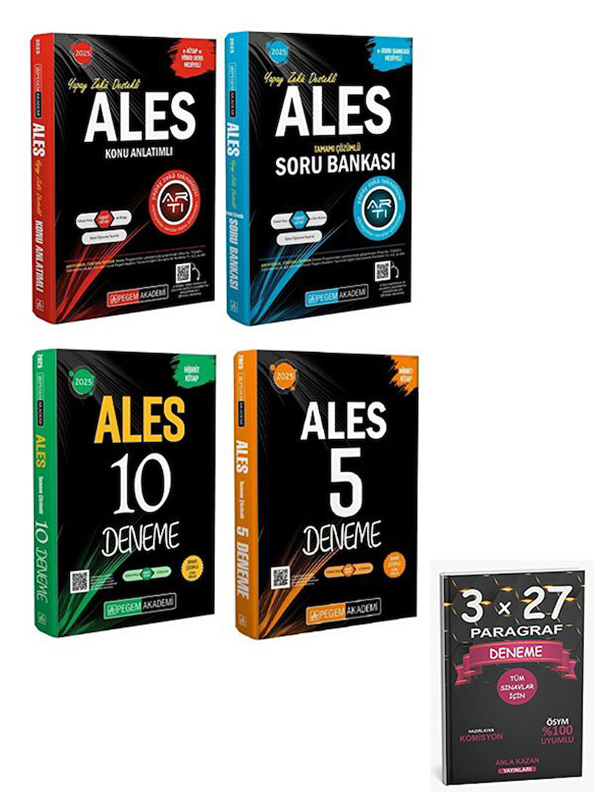 Pegem 2025 ALES Konu + Soru Bankası + 10+5 Deneme 4 lü Set 