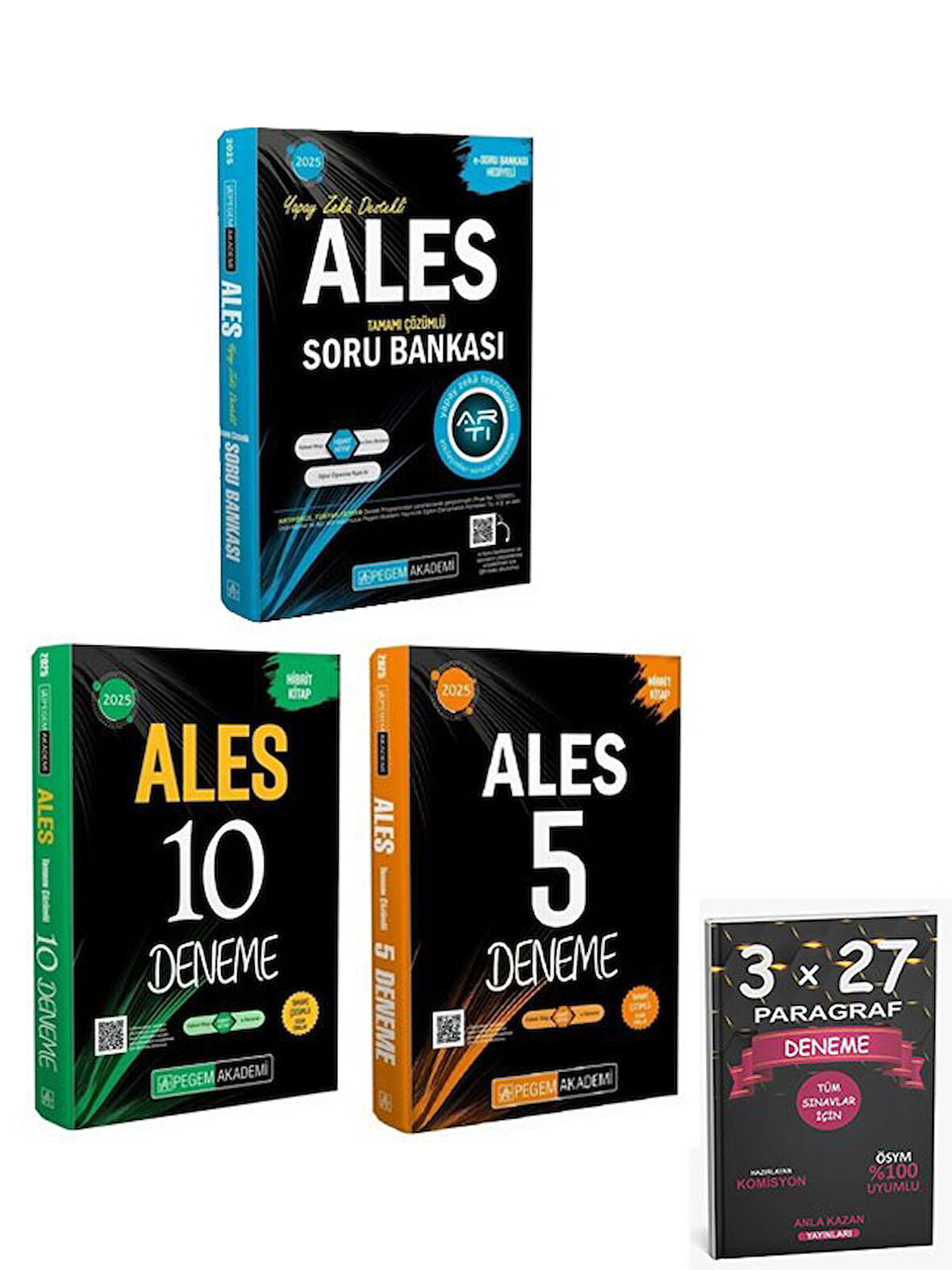 Pegem 2025 ALES Soru Bankası + 10+5 Deneme 3 lü Set+AnlaKAzan PAragraf