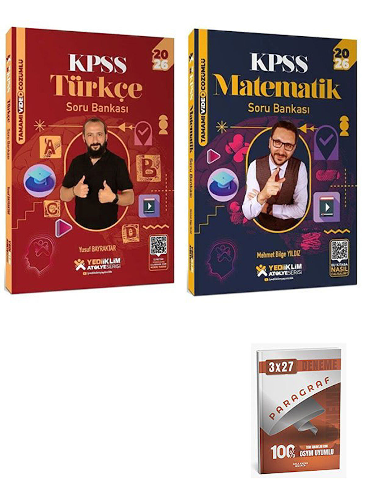 Yediiklim 2026 KPSS Türkçe + Matematik Atölye Soru Bankası 2 li Set+Anla Kazan Paragraf