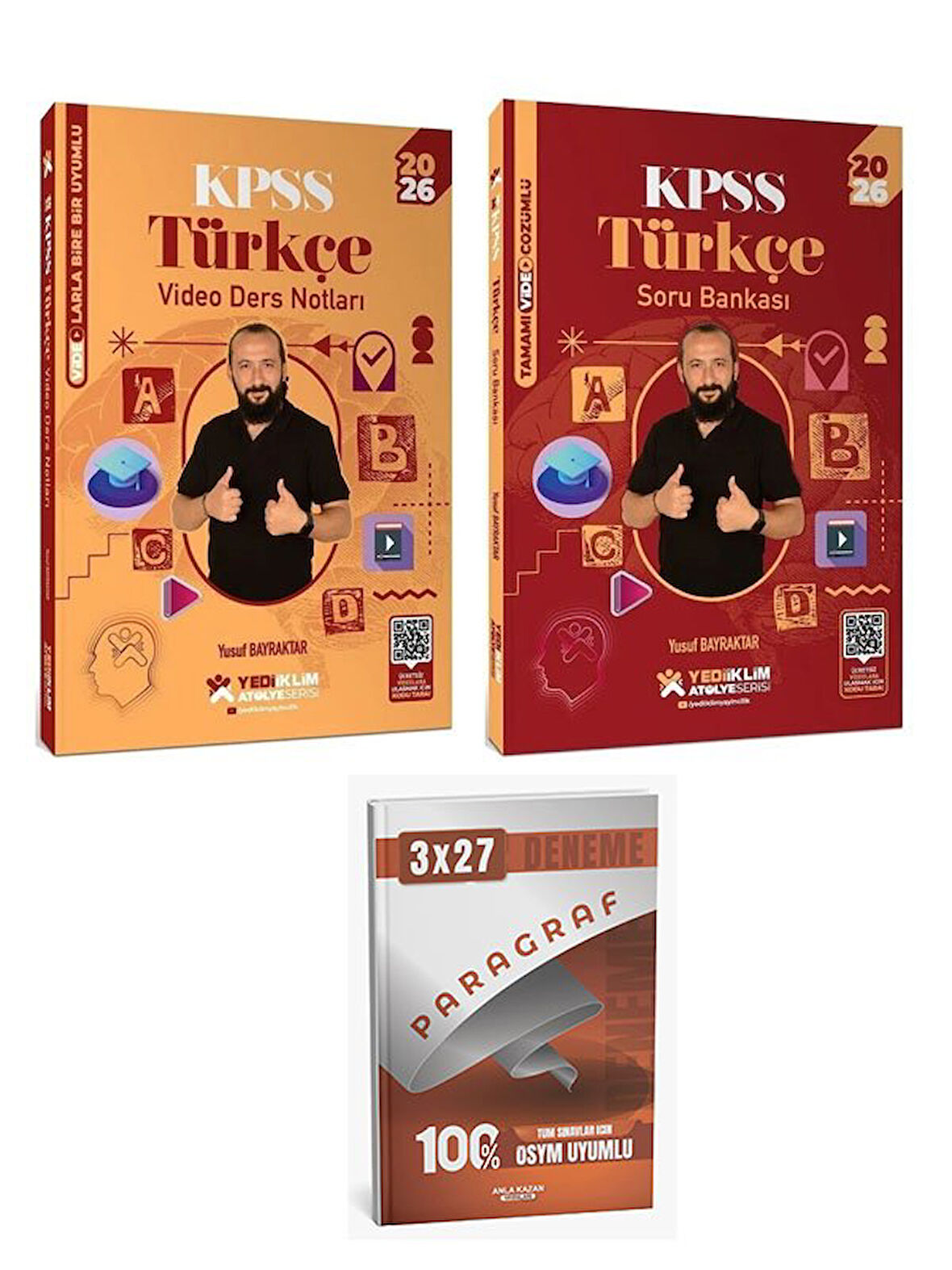 Yediiklim 2026 KPSS Türkçe Atölye Video Ders Notları + Soru Bankası 2 li Set+AnlaKazan Paragaraf
