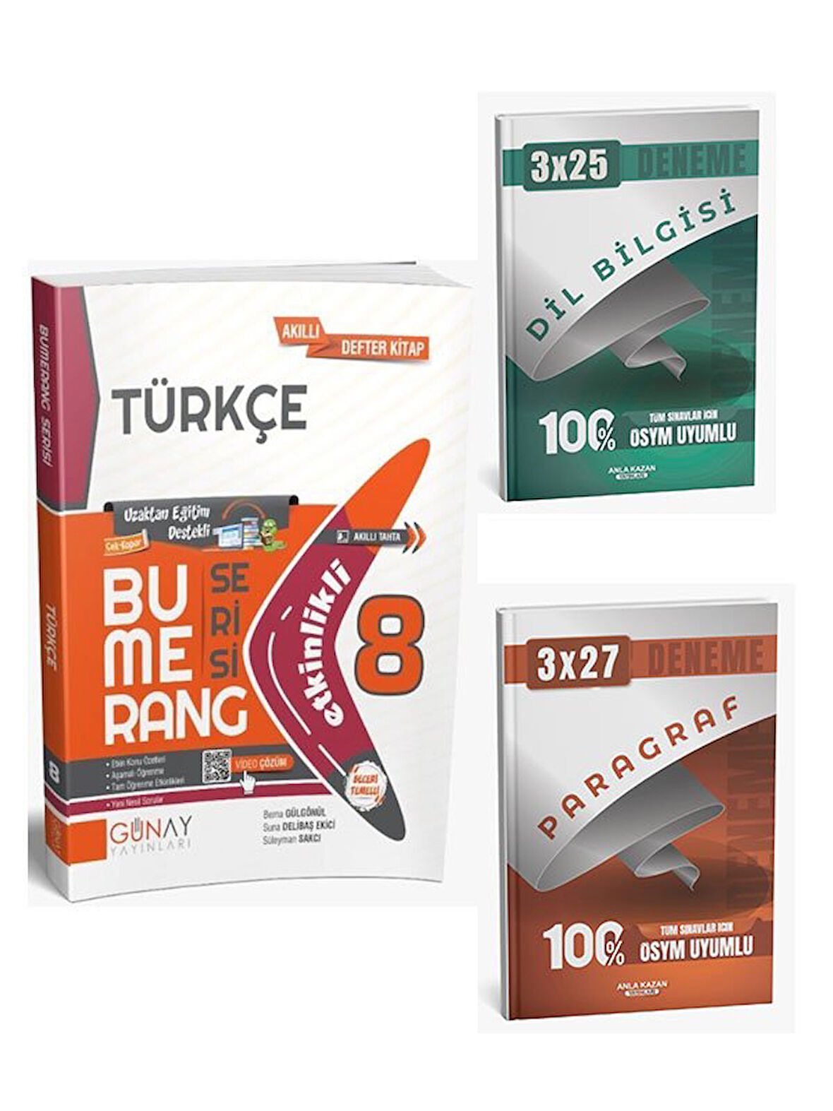 Günay Yayınları 2026 8. Sınıf Türkçe Etkinlikli Bumerang Serisi+Anla Kazan Paragraf+Dilbilgisi