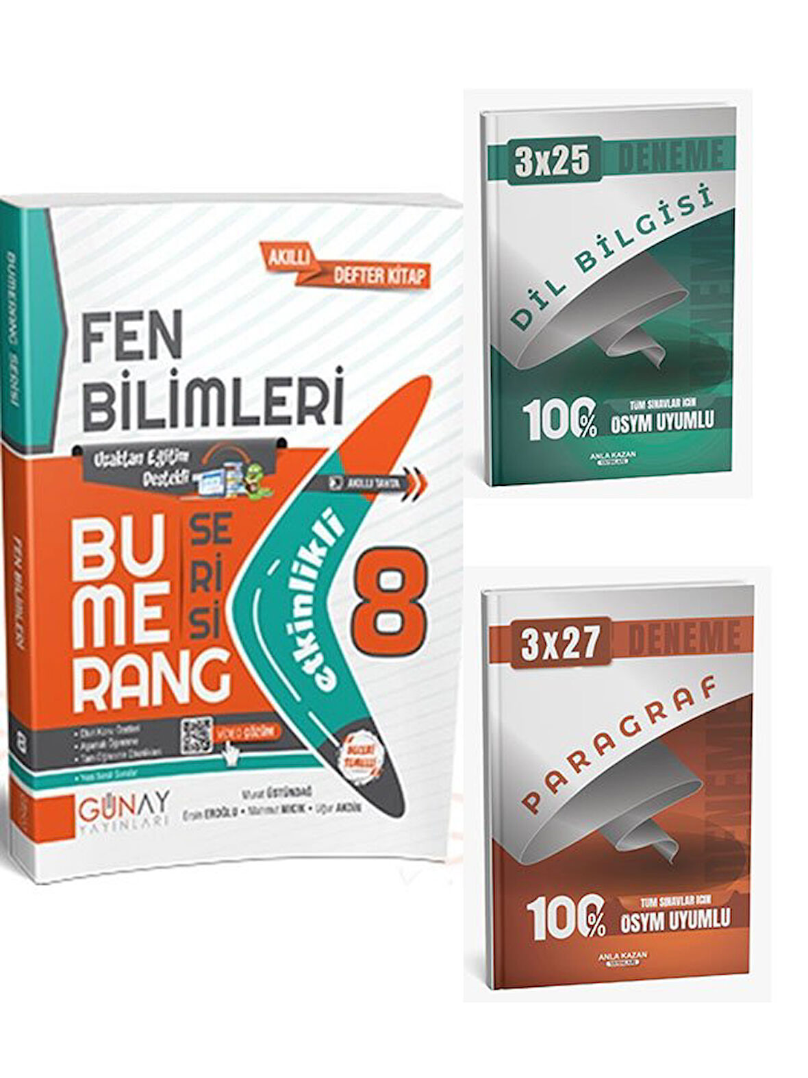 Günay Yayınları 2026 8. Sınıf Fen Bilimleri Etkinlikli Bumerang Serisi+Anla Kazan Paragraf+Dilbilgisi