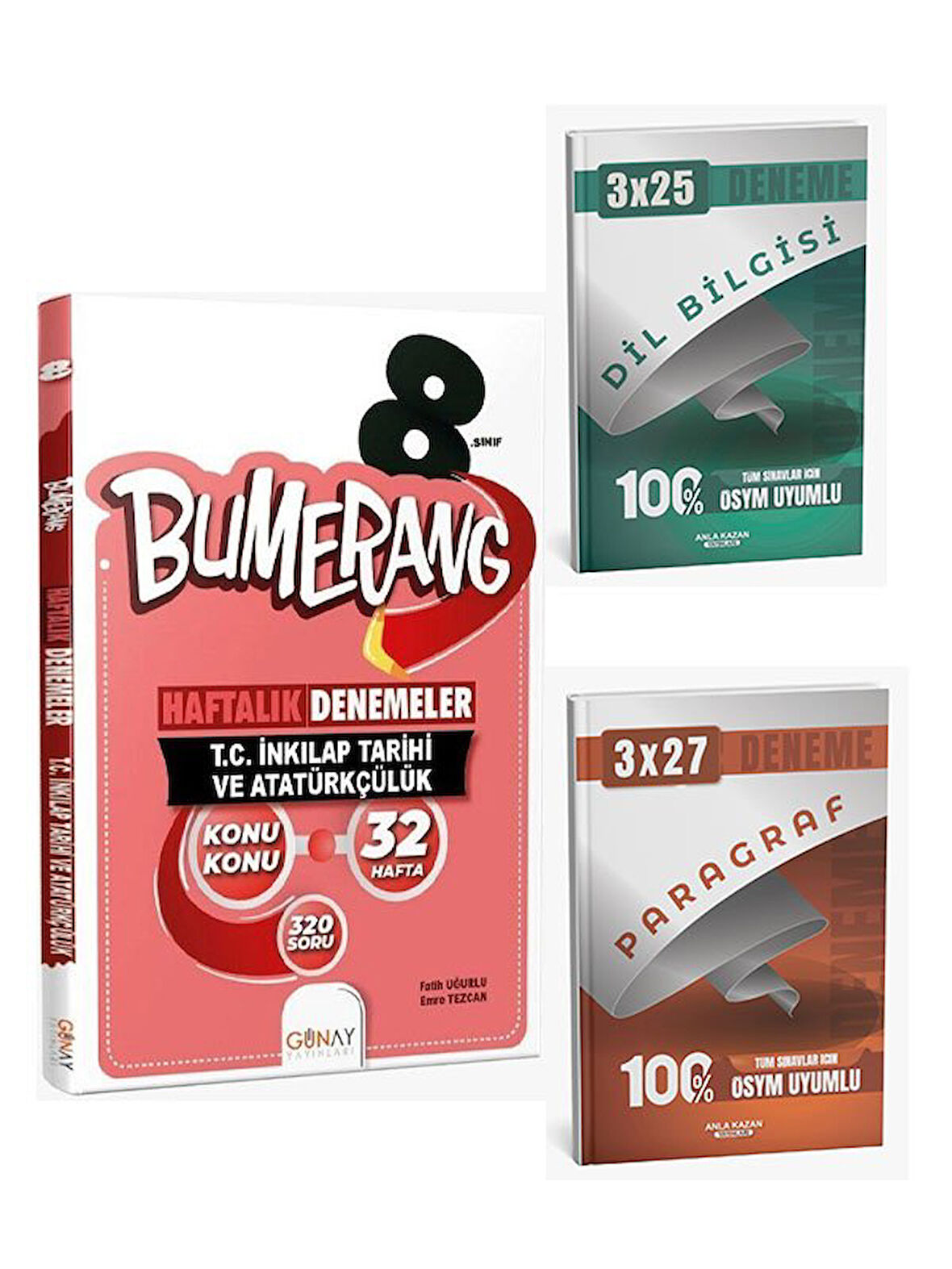 Günay Yayınları 2026 8. Sınıf T.C İnkılap Tarihi ve Atatürkçülük Bumerang Konu Konu Haftalık Denemeler+Anla Kazan Paragraf+Dilbilgisi