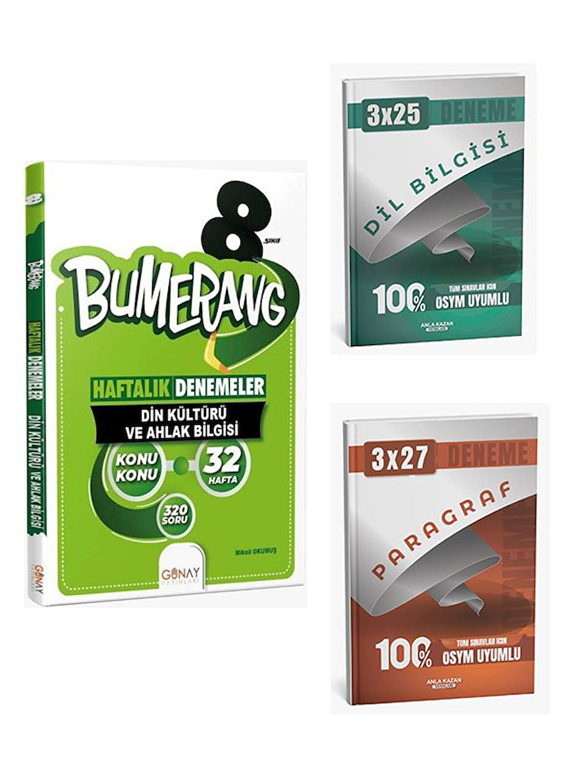 Günay Yayınları 2026 8. Sınıf Din Kültürü ve Ahlak Bilgisi Bumerang Konu Konu Haftalık Denemeler+Anla Kazan Paragraf+Dilbilgisi
