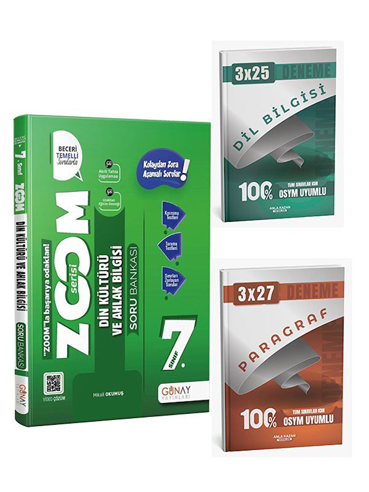 Günay Yayınları 2026 7. Sınıf Din Kültürü ve Ahlak Bilgisi Yeni Zoom Soru Bankası+Anla Kazan Paragraf+Dilbilgisi